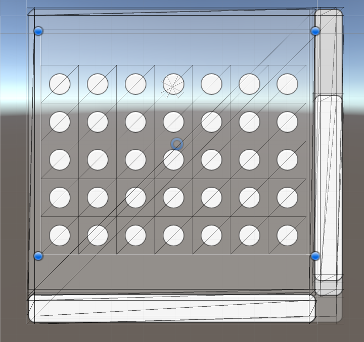 Screenshot of our custom grid UI mesh inside a scroll rect, centered.