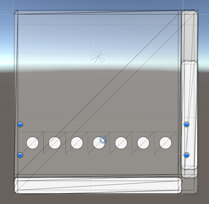 Screenshot of our custom grid UI mesh inside a scroll rect, with a smaller grid.